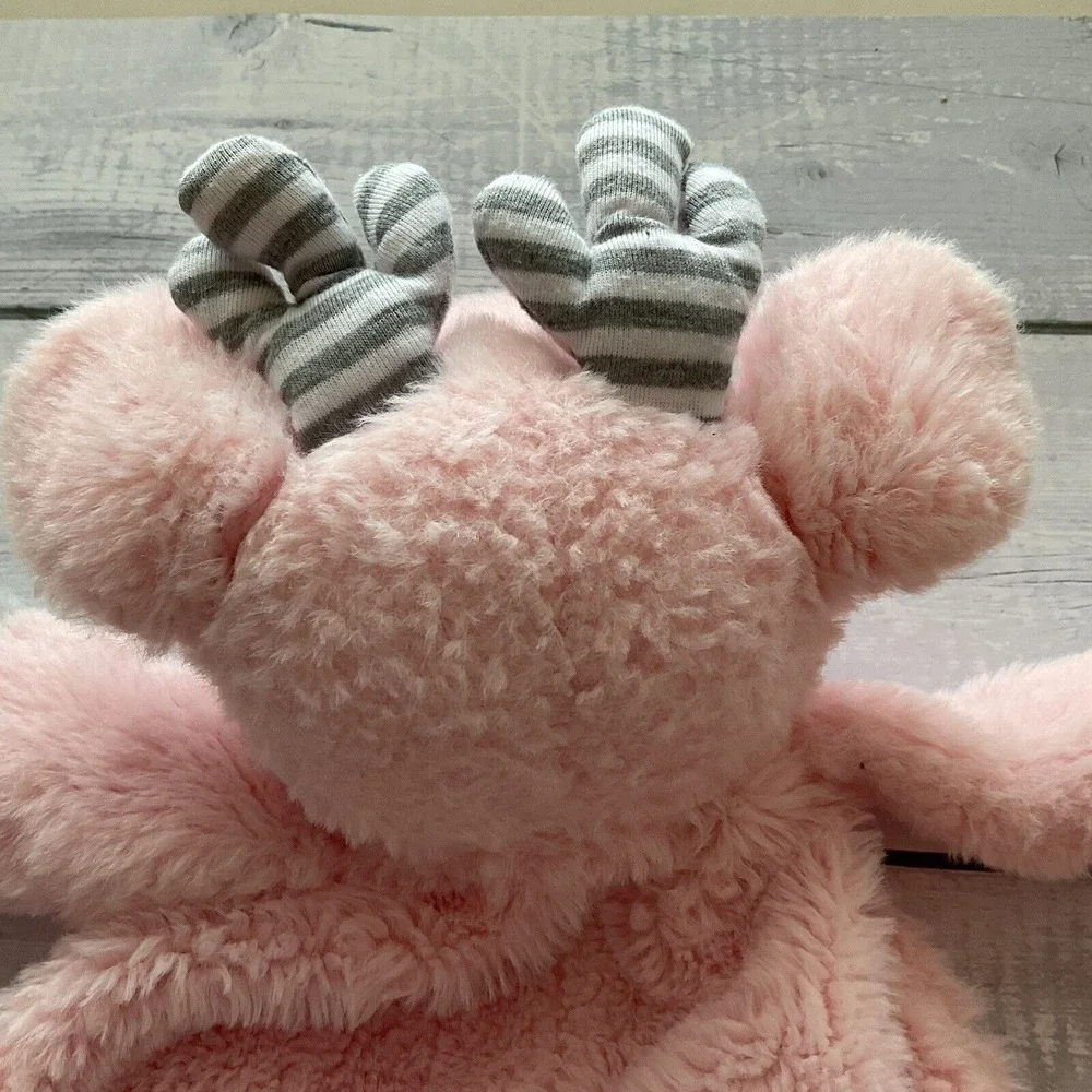 Baby Ganz Pink Reindeer Moose Lovey‎ Plush Baby Security Blanket